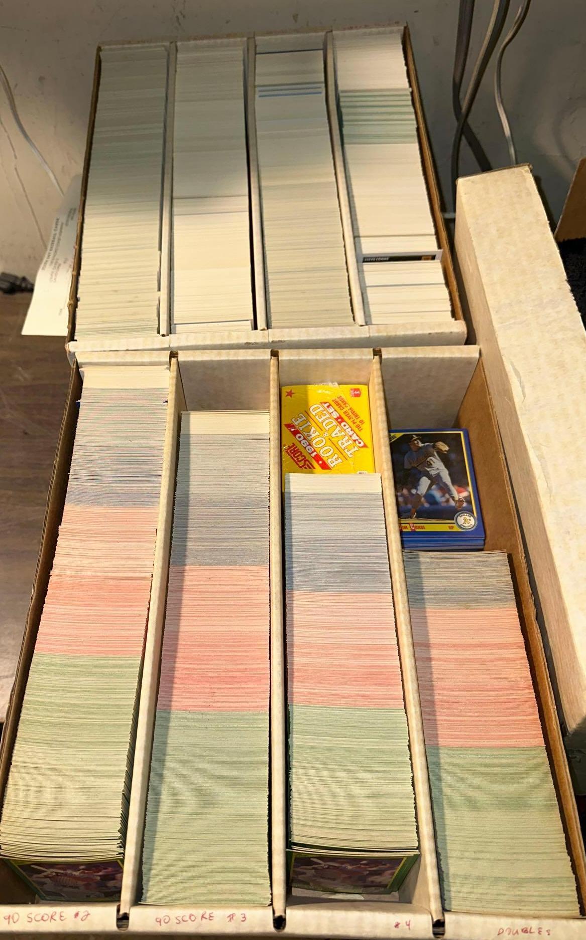 Two 4 row Card boxes of Baseball Cards from 1980's-1990's- Unsearched from Storage unit