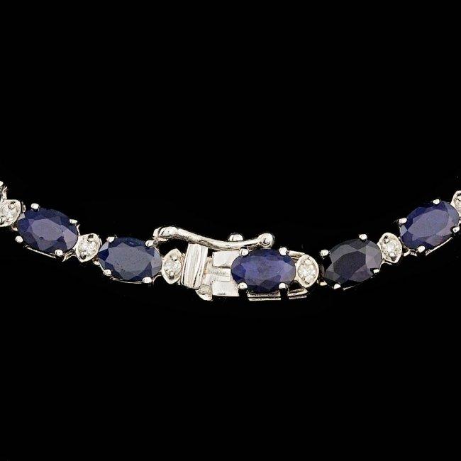 14k Gold 30.00ct Sapphire 1.25ct Diamond Necklace