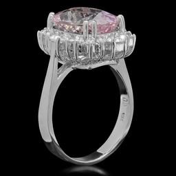 14k Gold 5.21ct Morganite 1.10ct Diamond Ring