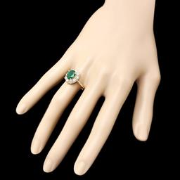 14k Gold 1.55ct Emerald 0.90ct Diamond Ring