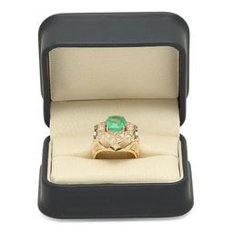 14K Gold 4.89ct Emerald 1.08cts Diamond Ring