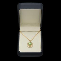 14K Gold 4.06ct Tourmaline 0.62ct Diamond Pendant