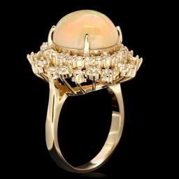 14k Yellow Gold 5.00ct Opal 1.42ct Diamond Ring