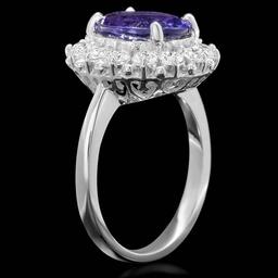 14k Gold 4.00ct Tanzanite 1.00ct Diamond Ring