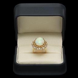 14K Gold 10.00ct Opal 0.80ct Sapphire 1.00ct Diamond Ring