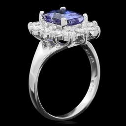 14k Gold 3.00ct Tanzanite 1.10ct Diamond Ring