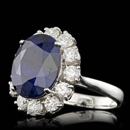 14k Gold 9.00ct Sapphire 1.80ct Diamond Ring