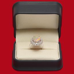 14K Gold 3.87ct Opal 1.80ct Diamond Ring