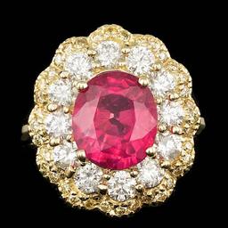 14k Yellow Gold 4.00ct Ruby 1.8ct Diamond Ring