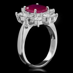 14K Gold 2.95ct Ruby & 2.20ct Diamond Ring