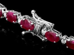 14k Gold 16.00ct Ruby 0.70ct Diamond Bracelet