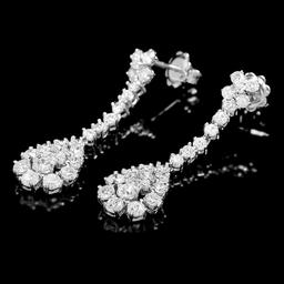 14k White Gold 3.30ct Diamond Earrings