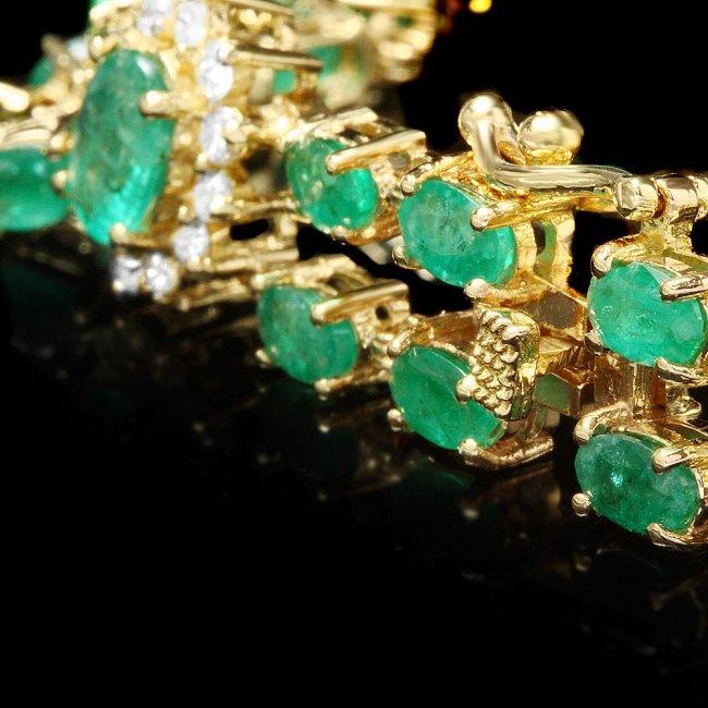 14k Gold 12.00ct Emerald 1.50ct Diamond Bracelet