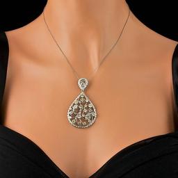 14k White Gold 6.85ct Diamond Pendant