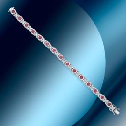 14K Gold 3.30cts Ruby & 4.20cts Diamond Bracelet