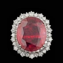 14k White Gold 10.50ct Ruby 1.85ct Diamond Ring