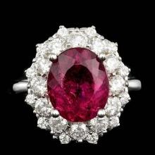 14k Gold 4.00ct Tourmaline 1.50ct Diamond Ring