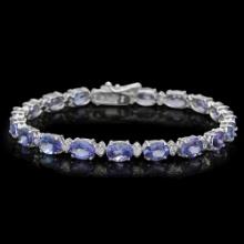 14K Gold 14.47ct Tanzanite 0.83ct Diamond Bracelet