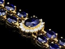 14k Gold 22ct Sapphire 1.50ct Diamond Bracelet