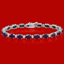 14k Gold 16.86ct Sapphire 0.63ct Diamond Bracelet