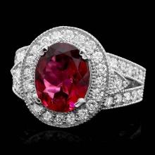 14k Gold 3.20ct Tourmaline 1.35ct Diamond Ring