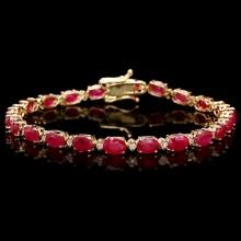 14k Gold 11.50ct Ruby 0.40ct Diamond Bracelet