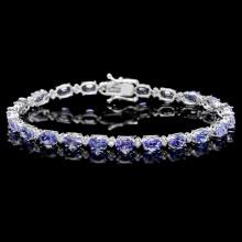 14k Gold 10ct Tanzanite 0.40ct Diamond Bracelet