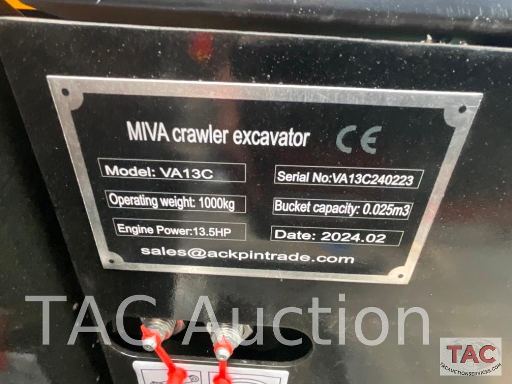 New MIVA VA13C Enclosed Cab Mini Excavator