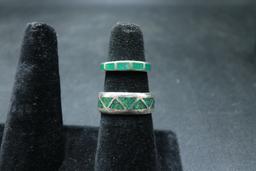 2 Sterling Silver Turquoise Rings