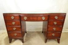 Hellam Furniture Mahogany Vanity/Desk with Glass Top