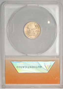 2008 $5 American Gold Eagle Coin ANACS MS70 First Day of Issue