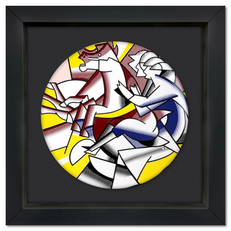 Roy Lichtenstein (1923-1997) "The Red Horseman" Framed Limoges Porcelain Plate