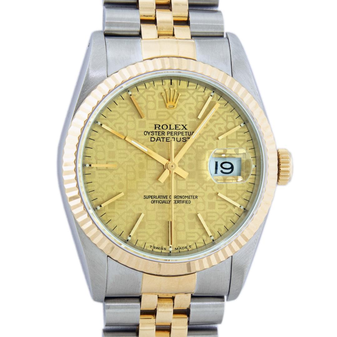 Rolex Men's Two Tone Champagne Jubilee Datejust Wristwatch