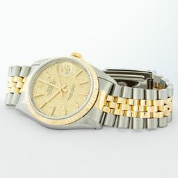 Rolex Men's Two Tone Champagne Jubilee Datejust Wristwatch