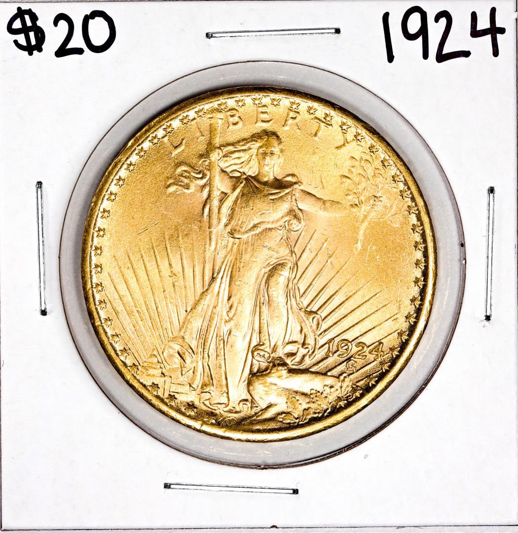 1924 $20 St. Gaudens Double Eagle Gold Coin