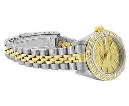 Rolex Ladies Two Tone Champagne Index Diamond Datejust Wristwatch