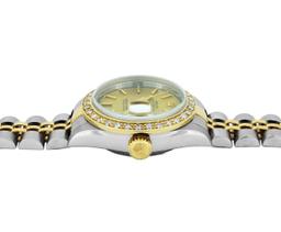 Rolex Ladies Two Tone Champagne Index Diamond Datejust Wristwatch