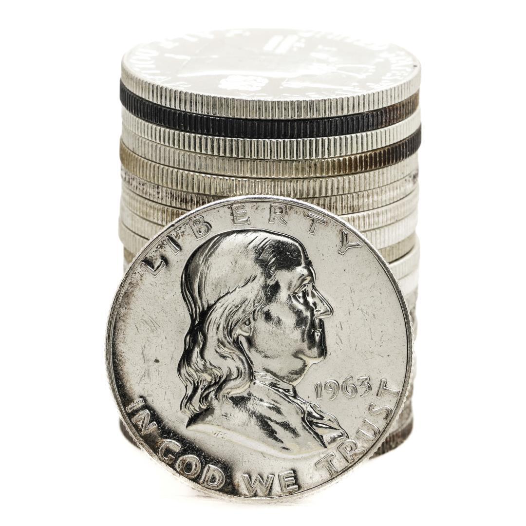 Roll of (20) Proof 1963 Franklin Half Dollar Coins