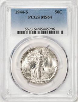 1944-S Walking Liberty Half Dollar Coin PCGS MS64