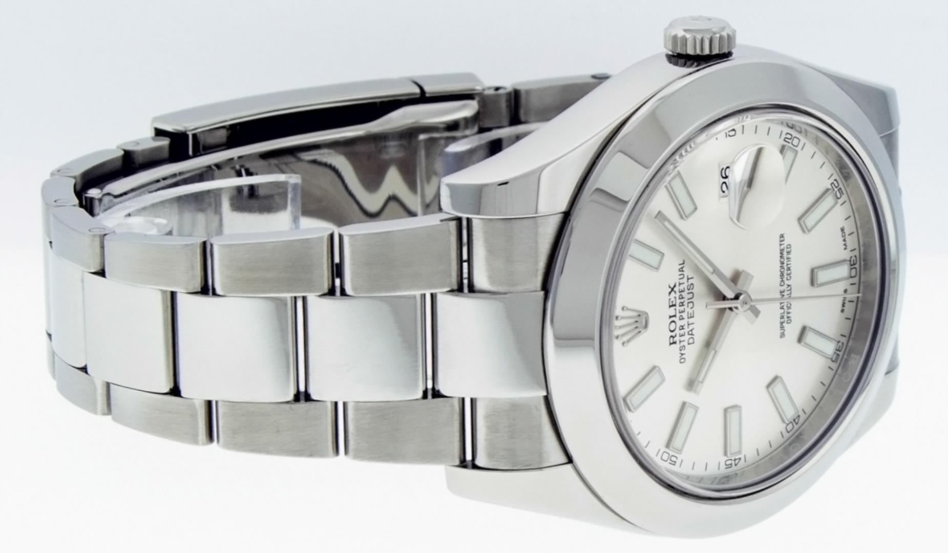 Rolex Men's Stainless Steel White Index Datejust 2 Wristwatch