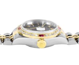 Rolex Ladies Two Tone Ruby and Diamond Datejust Wristwatch