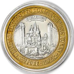 .999 Silver Excalibur Las Vegas Nevada $10 Casino Limited Edition Gaming Token