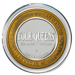 .999 Fine Silver Four Queens Casino Las Vegas, NV $10 Limited Edition Gaming Token