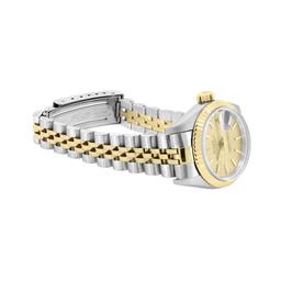 Rolex Ladies Two Tone Champagne Index Datejust Wristwatch With Rolex Box