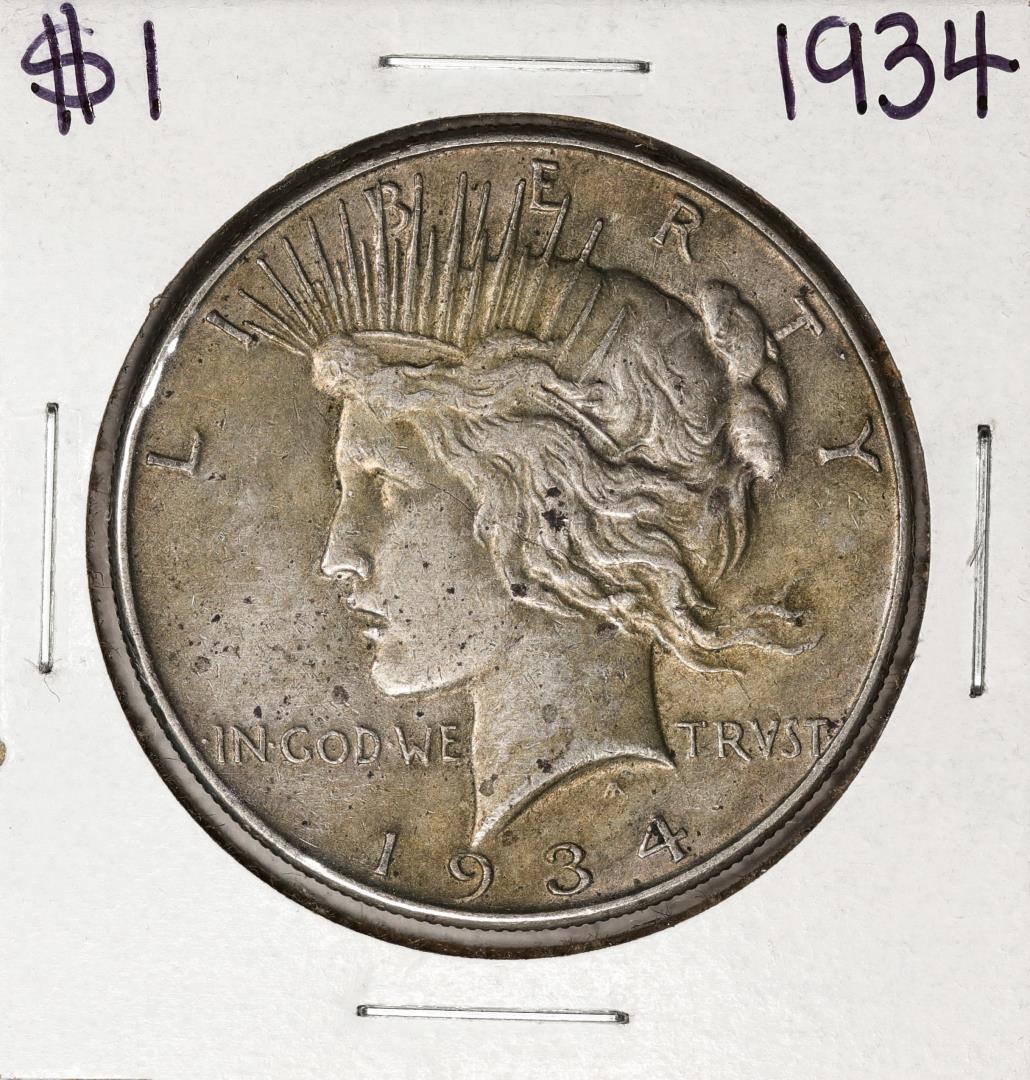 1934 $1 Peace Silver Dollar Coin