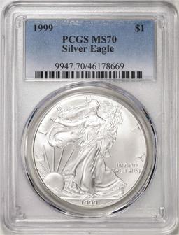 1999 $1 American Silver Eagle Coin PCGS MS70