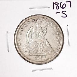 1867-S Seated Liberty Half Dollar Coin