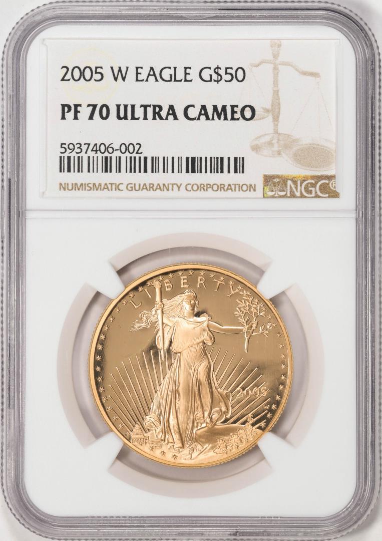 2005-W $50 Proof American Gold Eagle Coin NGC PF70 Ultra Cameo