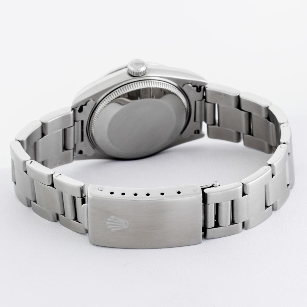 Rolex Ladies Midsize Stainless Steel Blue Roman Datejust Wristwatch