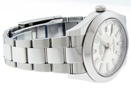 Rolex Men's Stainless Steel White Index Datejust 2 Wristwatch